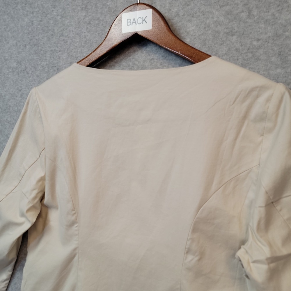 NEW‎ French Connection Poplin Button Up Top Womens XL 12 Cream Long Sleeve Lined - Picture 7 of 15